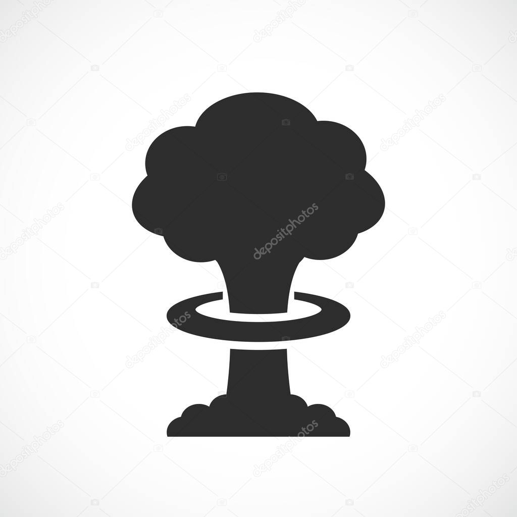 Nuclear bomb explosion vector icon isolated on white background