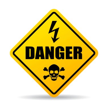 Beyaz arkaplanda tehlike işareti vektör çizelgesi