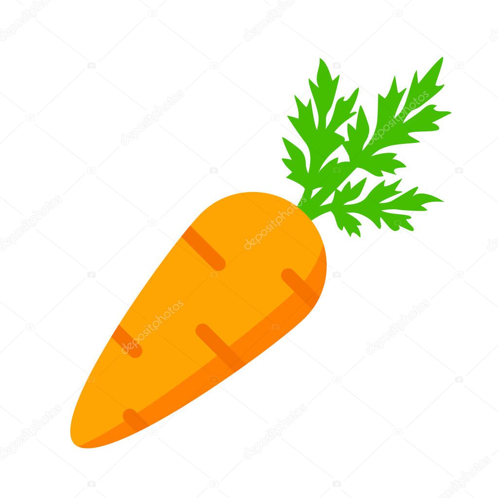 Fresh tasty carrot icon isolated on white background