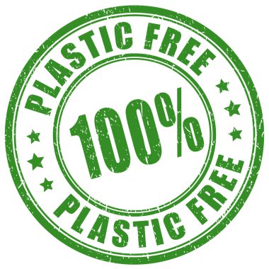 Plastic free vector stamp on white background