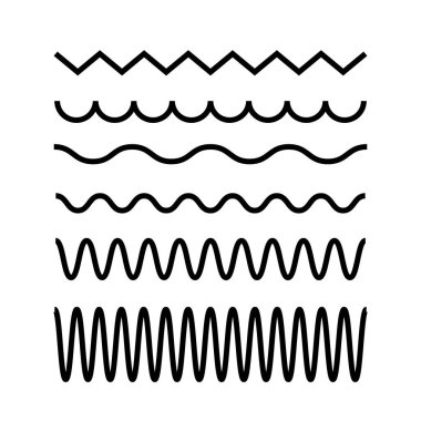 Vibration waves vector icon set on white background
