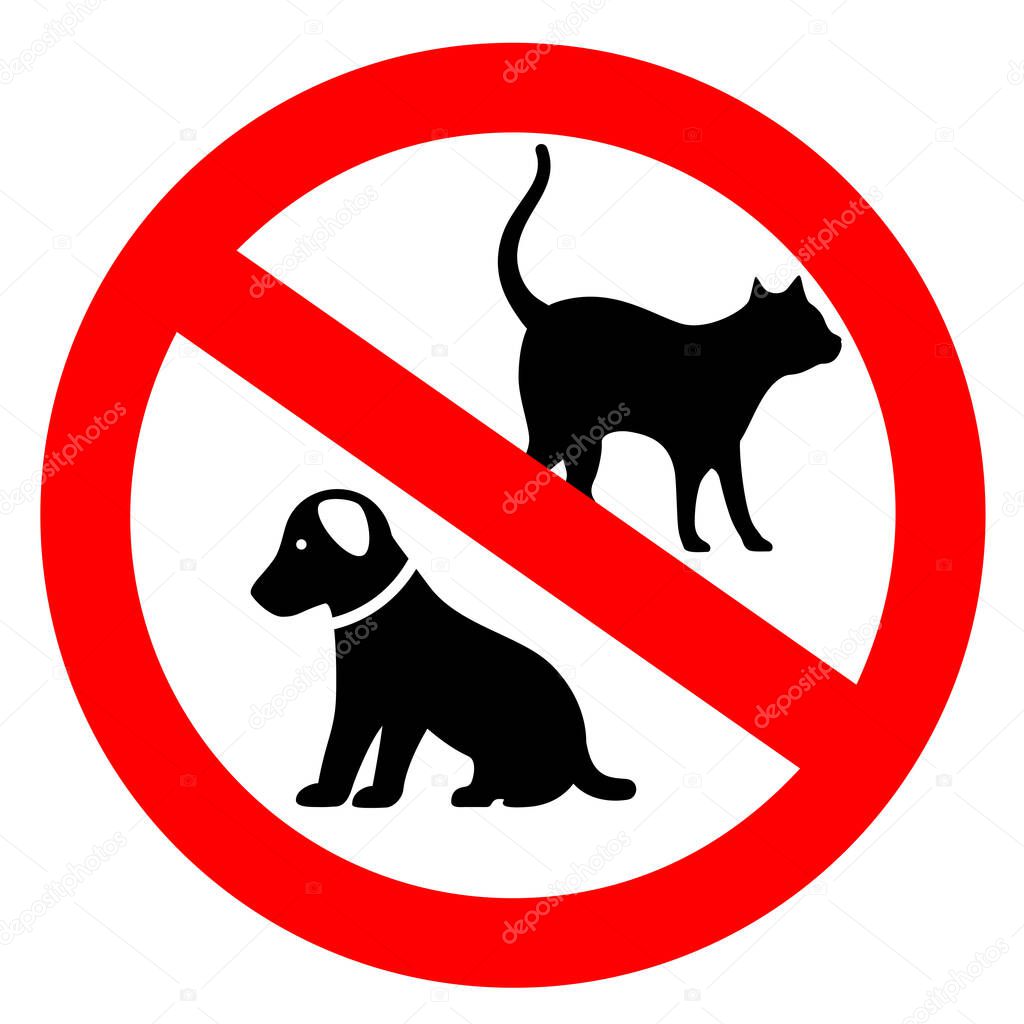 No pets vector sign on white background