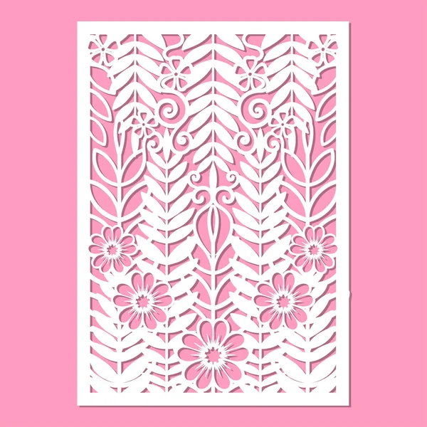 stock vector Template for laser cutting with flowers leaves. For the design of wedding and greeting envelopes, cards, invitations, decorative panels, silk screen printing, stencil. Vector