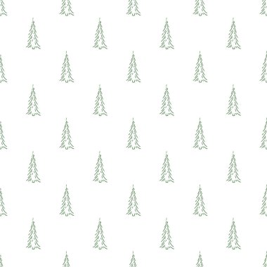 Kusursuz noel ağacı deseni. Noel ağacı süsü. Noel ağacıyla karalama çizimi