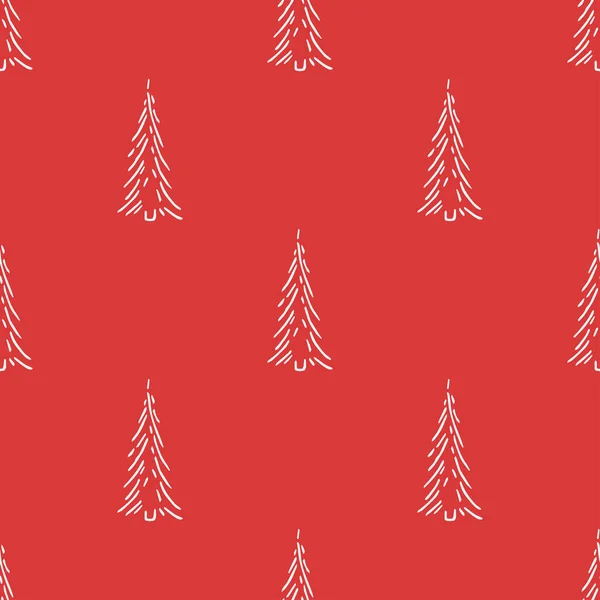 Kusursuz Noel Ağacı Deseni Noel Ağacı Süsü Noel Ağacıyla Karalama — Stok Vektör