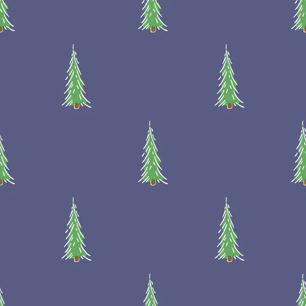 Zökkenőmentes Karácsonyfa Minta Karácsonyfa Dísz Doodle Illusztráció Karácsonyfával — Stock Vector