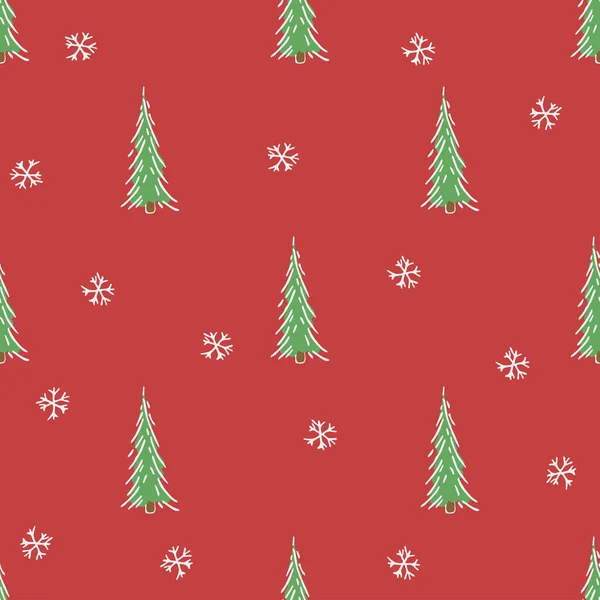 Patrón Árbol Navidad Sin Costuras Adorno Del Árbol Navidad Ilustración — Vector de stock