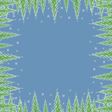 Kusursuz bir Noel ağacı geçmişi. Noel ağacı süsü. Noel ağacıyla karalama çizimi