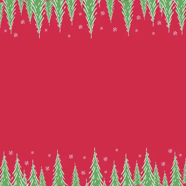 シームレスなクリスマスツリーの背景 クリスマスツリーの飾り クリスマスツリーと落書きイラスト — ストックベクタ