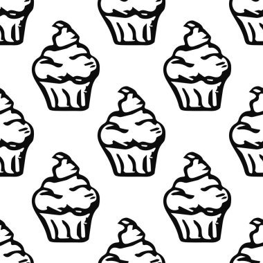 Seamless candy pattern. Sweets and candy background. Doodle vector illustration with sweets and candy icons