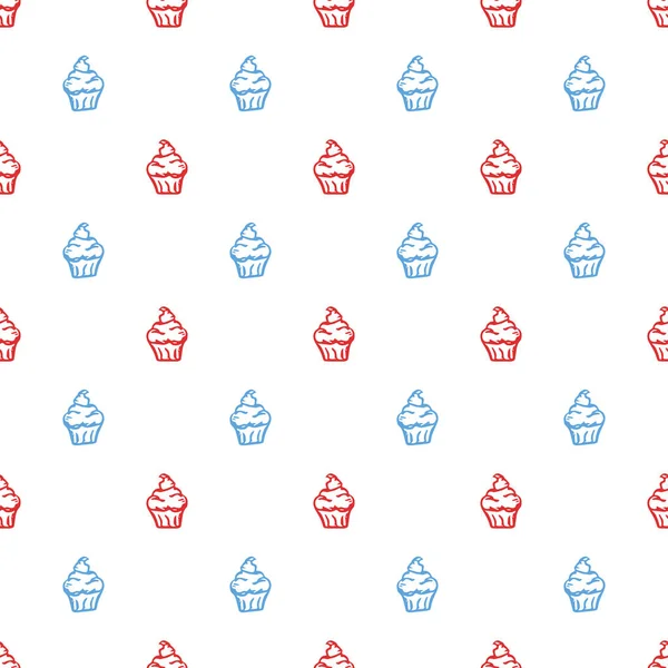 Seamless Candy Pattern Sweets Candy Background Doodle Vector Illustration Sweets — Stockvektor