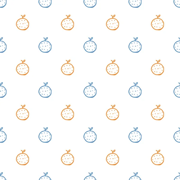 无缝隙橙色图案 橙色水果色泽背景 — 图库矢量图片