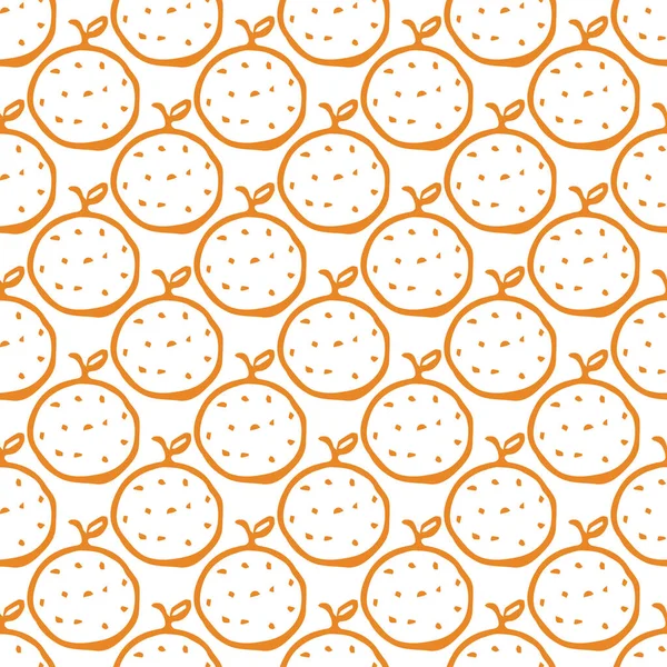 Bezszwowy Pomarańczowy Wzór Kolorowe Pomarańczowe Tło Owoców — Wektor stockowy