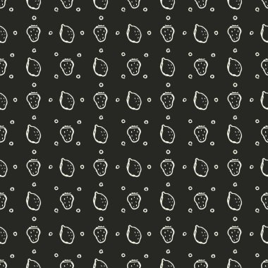 Kusursuz meyve deseni. Meyve ikonlarıyla arkaplanı karala. Meyve arkaplanı