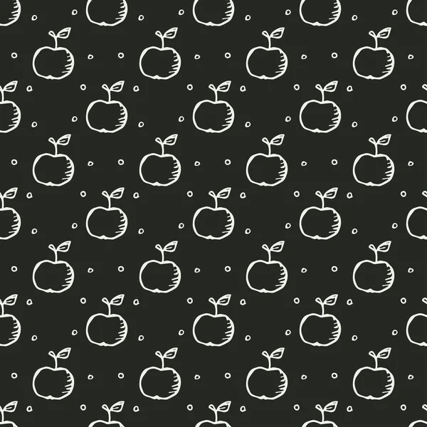 Бесшовный Яблочный Узор Цветные Бесшовные Каракули Яблоками — стоковый вектор