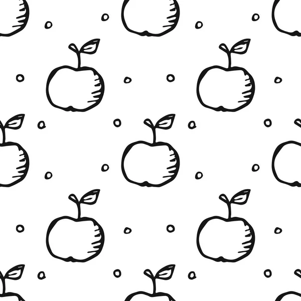シームレスなリンゴのパターン リンゴの色のシームレスドアパターン — ストックベクタ