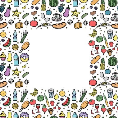 Kusursuz yemek iskeleti. vektör gıda arkaplanı
