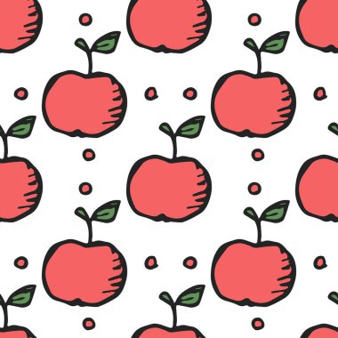 Kusursuz elma deseni. Elmalarla renksiz karalama deseni
