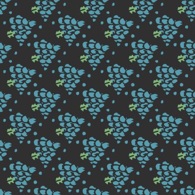 Kusursuz üzüm deseni. Üzüm ikonlu Doodle vektörü. Vintage üzüm deseni