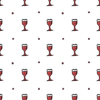Kusursuz şarap kalıbı. Şarap eşliğinde vektör çizimi. Şarapla desen