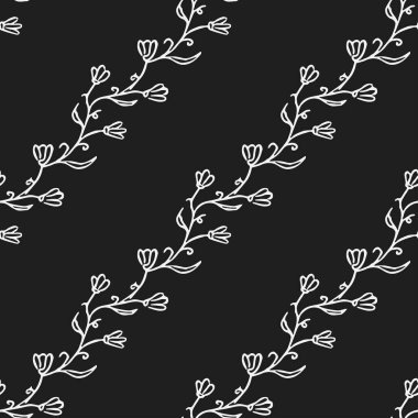 Seamless floral pattern. Doodle background with flowers. Spring pattern