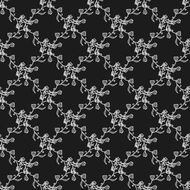 Seamless floral pattern. Doodle background with flowers. Spring pattern