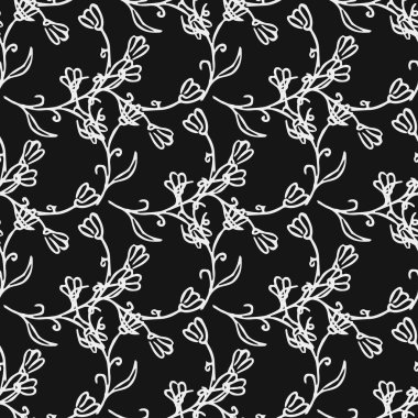 Seamless floral pattern. Doodle background with flowers. Spring pattern