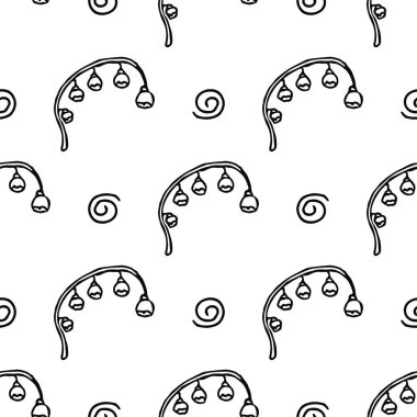 Seamless floral pattern. Doodle background with flowers. Spring pattern