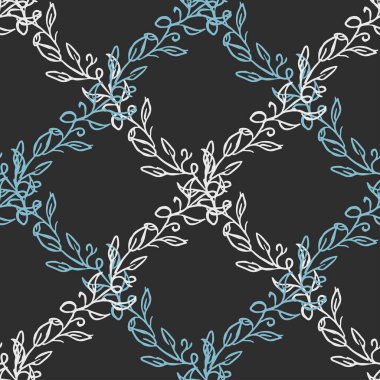 Seamless floral pattern. Doodle background with flowers. Spring pattern