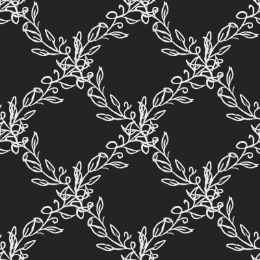 Seamless floral pattern. Doodle background with flowers. Spring pattern