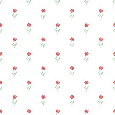 Seamless floral pattern. Doodle background with flowers. Spring pattern