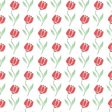 Seamless floral pattern. Doodle background with flowers. Spring pattern