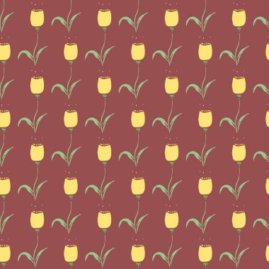 Seamless floral pattern. Doodle background with flowers. Spring pattern