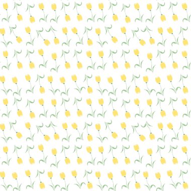 Seamless floral pattern. Doodle background with flowers. Spring pattern