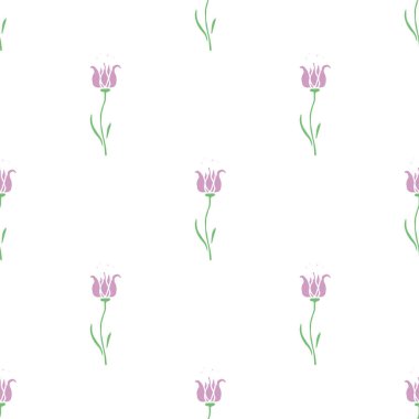 Seamless floral pattern. Doodle background with flowers. Spring pattern
