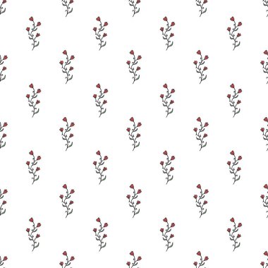 Seamless floral pattern. Doodle background with flowers. Spring pattern