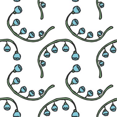 Seamless floral pattern. Doodle background with flowers. Spring pattern