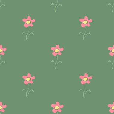Seamless floral pattern. Doodle background with flowers. Spring pattern