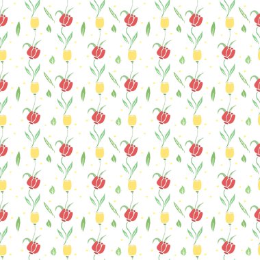 Seamless pattern with flowers. Doodle floral background. Spring pattern