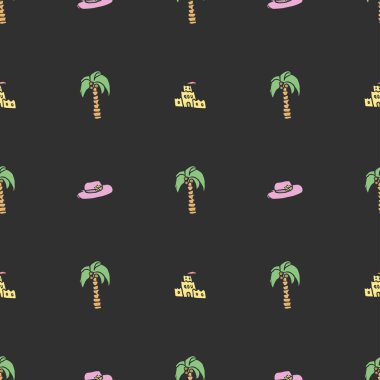 Kusursuz yaz şablonu. seyahat geçmişi. Seyahat ikonları, yolculuk ve seyahat geçmişi. Doodle yaz seyahati ikonları. Seyahat simgeleriyle tatil deseni