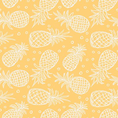 Kusursuz ananas deseni. Ananaslı karalama çizimi. Klasik ananas deseni