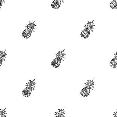 Kusursuz ananas deseni. Ananaslı karalama çizimi. Klasik ananas deseni