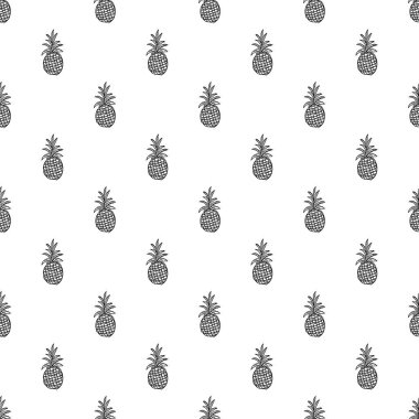 Kusursuz ananas deseni. Ananaslı karalama çizimi. Klasik ananas deseni
