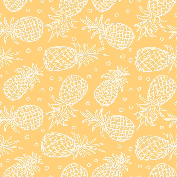 Seamless Pineapple Pattern Doodle Illustration Ananas Vintage Pineapple Pattern — Stock Photo, Image