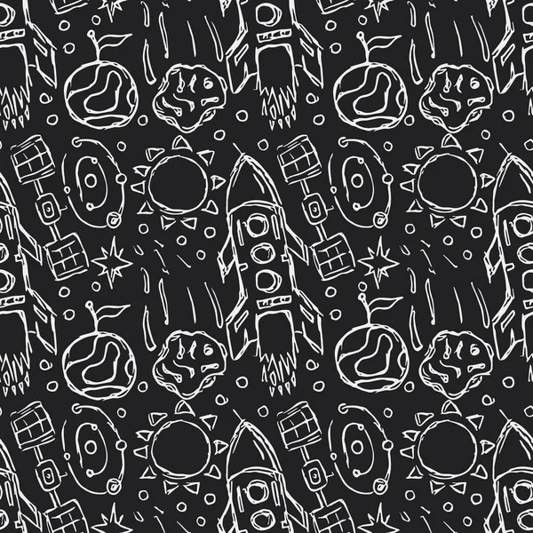 Seamless Space Pattern Cosmos Background Doodle Space Illustration — Stock Photo, Image