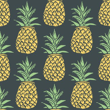 Kusursuz ananas deseni. Ananaslı karalama çizimi. Klasik ananas deseni
