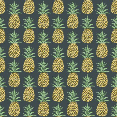 Kusursuz ananas deseni. Ananaslı karalama çizimi. Klasik ananas deseni