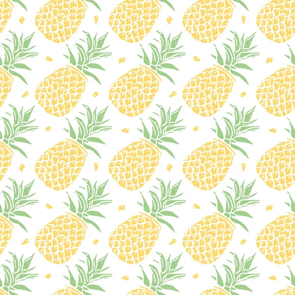 Seamless Pineapple Pattern Doodle Illustration Ananas Vintage Pineapple Pattern — Stock Photo, Image