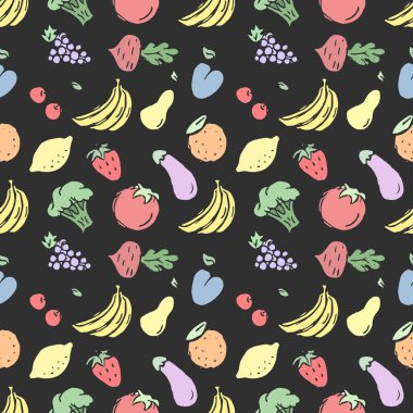 Kusursuz yemek kalıbı. Doodle yemek illüstrasyonu. Elle çizilmiş yemek geçmişi