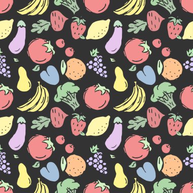 Kusursuz yemek kalıbı. Doodle yemek illüstrasyonu. Elle çizilmiş yemek geçmişi